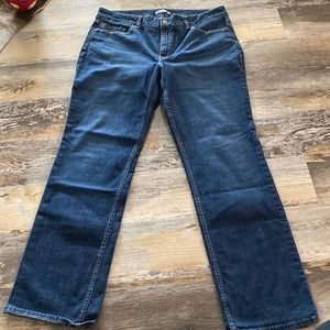 Gently worn blue jeans